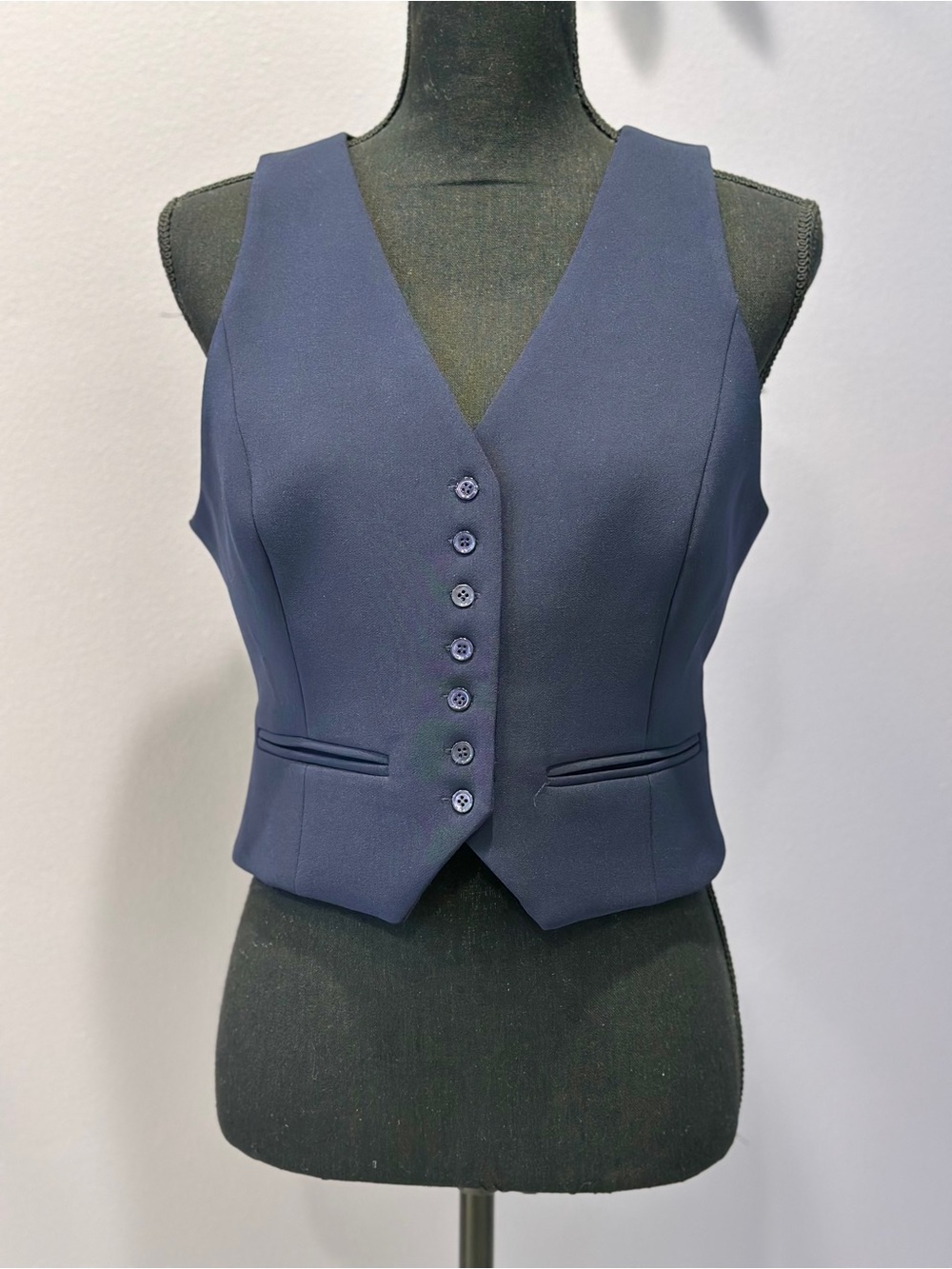 Favorite Daughter M navy button up cropped vest